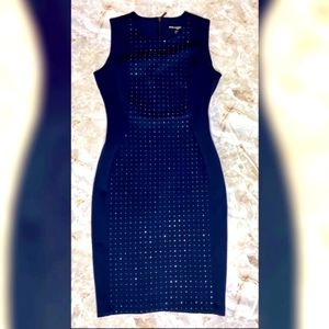 Karl Lagerfeld Paris Navy Blue Studded Dress